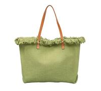 UERSJWYSO Grand Sac Fourre-Tout en Toile pour Femme Sac à Main Décontracté en Cuir PU avec Bandoulière Et Pompon Solide avec Poignée SupéRieure,Vert