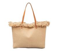 UERSJWYSO Grand Sac Fourre-Tout en Toile pour Femme Sac à Main Décontracté en Cuir PU avec Bandoulière Et Pompon Solide avec Poignée SupéRieure,Kaki