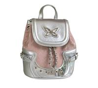 UERSJWYSO Mignon Mini Sac À Dos en Cuir PU pour Femmes Mode Casual Papillon Sangle D'Épaule Réglable Petit Sac,Rose