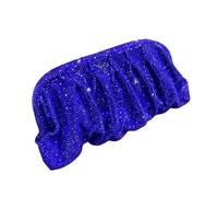 UERSJWYSO Pochette de Soirée à Strass Scintillants pour Femme, Sac à BandoulièRe Plissé avec Chaîne, Sac à Boulettes pour FêTe de Mariage,Bleu
