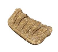 UERSJWYSO Pochette de Soirée à Strass Scintillants pour Femme, Sac à BandoulièRe Plissé avec Chaîne, Sac à Boulettes pour FêTe de Mariage,Gold 1