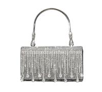 UERSJWYSO Pochettes De SoiréE pour Femmes, Sacs à Main à Pompons Et Strass Scintillants avec PoignéE SupéRieure pour Soirée de Mariage Ou Cocktail,Noir