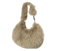 UERSJWYSO Sac à BandoulièRe en Fausse Fourrure pour Femme Style Y2k éLéGant Mini Sac De Soirée Doux Et Moelleux,Kaki