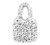 UERSJWYSO Sac à Bandoulière en Fausse Fourrure Souple pour Femme Fourre-Tout Tendance à Imprimé Animal Y2k Grande Capacité Motif GuéPard,Blanc