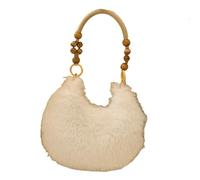 UERSJWYSO Sac à Main en Fausse Fourrure Moelleuse pour Femme Petit Sac à Main Mignon Sac à BandoulièRe Souple Sacs en Peluche des AnnéEs 2000,Blanc