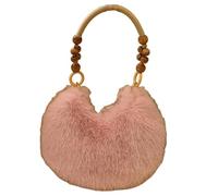 UERSJWYSO Sac à Main en Fausse Fourrure Moelleuse pour Femme Petit Sac à Main Mignon Sac à BandoulièRe Souple Sacs en Peluche des AnnéEs 2000,Rose