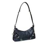 UERSJWYSO Sac à Main Strass pour Femme, Bandoulière Réglable, Sac Hobo Scintillant, Sac De SoiréE Tendance Y2k, Sac à BandoulièRe sous Les Bras,Noir