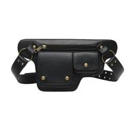 UERSJWYSO Sac Banane en Cuir PU pour Femme Style Vintage Style Cowboy Occidental Utilitaire Décontracté Voyage Sport,Noir