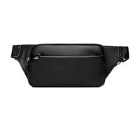 UERSJWYSO Sac en Cuir PU De Poitrine en Bandoulière pour Hommes Petits Sacs À Bandoulière Fanny Sling pour Les Voyages Randonnée De Plein Air,Noir