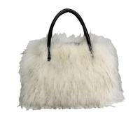 UERSJWYSO Sac Fourre-Tout en Fausse Fourrure pour Femme Léger Et Moelleux avec Poignée Supérieure Et Fermeture éclair,8