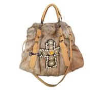 UERSJWYSO Sac Fourre-Tout en Fourrure Y2k pour Femmes Sac à Main en Peluche avec Strass Scintillants Sac à BandoulièRe avec PoignéE SupéRieure,Camel