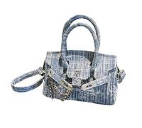 UERSJWYSO Sac Fourre-Tout en Jean pour Femme Poignée SupéRieure Sac à Main DéContracté Sac de Travail Sac à Main avec Boucle de Verrouillage,2