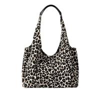 UERSJWYSO Sac Fourre-Tout pour Femme Imprimé Léopard Sacs À Main Tendance Grande Capacité Mignon Décontracté À Bandoulière,Blanc