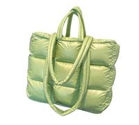 UERSJWYSO Sac Fourre-Tout Tendance pour Femme en Coton Matelassé Rembourré à Bandoulière Souple IdéAl pour Le Travail Et Les Voyages,Vert