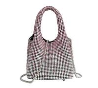 UERSJWYSO Sac Seau de Luxe en Strass pour Femme, Sacs à Main et Pochettes à Strass Scintillants Dégradés, Sac De Soirée,Rose