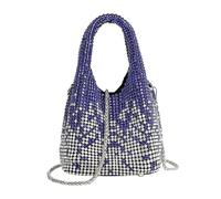 UERSJWYSO Sac Seau de Luxe en Strass pour Femme, Sacs à Main et Pochettes à Strass Scintillants Dégradés, Sac De Soirée,Violet