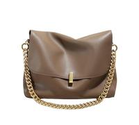 UERSJWYSO Sacs à Bandoulière pour Femmes en Cuir VéRitable Sacs à BandoulièRe avec ChaîNe Dorée Sacs à Main Tendance Fourre-Tout Quotidien,Kaki