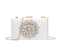 UERSJWYSO Sacs à Main De Soirée pour Femmes, Pochettes Scintillantes Et éLégantes avec ChaîNe Amovible,Blanc