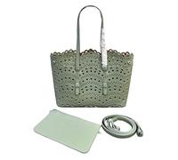 UERSJWYSO Sacs à Main en Cuir de Vachette Tissé Ajouré pour Femmes, Sacs à BandoulièRe Tendance pour L'été, Le Travail, Les Voyages, avec PoignéE SupéRieure,Vert