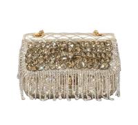 UERSJWYSO Sacs de Soirée pour Femmes, Pochettes De Soirée en Strass Scintillants, Sacs à Main élégants avec PoignéE SupéRieure en ChaîNe,d'or