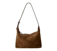 UERSJWYSO Sacs Hobo en Cuir Véritable pour Femmes, Sacs à Main en Daim Souple, Sac de Travail à Bandoulière avec Fermeture éclair et Bandoulière Réglable,Marron