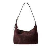 UERSJWYSO Sacs Hobo en Cuir Véritable pour Femmes, Sacs à Main en Daim Souple, Sac de Travail à Bandoulière avec Fermeture éclair et Bandoulière Réglable,café
