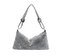 UERSJWYSO Strass Diamant Sac Mode Étincelant Sac À Bandoulière Sac À Main Élégant Banquet Formel Sac pour Femmes,Argent