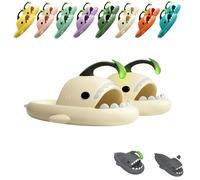 UERSUR Angler Fish Slides, Shark Chanclas, Glow in the Dark, Hai Pantoufles pour homme et femme, beige, 38/39 EU