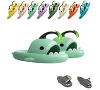 UERSUR Angler Fish Slides, Shark Chanclas, Glow in the Dark, Hai Pantoufles pour homme et femme, Matcha Green, 40/41 EU