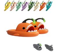 UERSUR Angler Fish Slides, Shark Chanclas, Glow in the Dark, Hai Pantoufles pour homme et femme, Orange, 42/43 EU