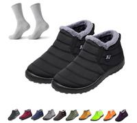 UERSUR Boojoy Bottes de neige hiver orthopédiques imperméables et chaudes pour femmes,chaussures homme et femme (Black, Adulte, Femme, 38, Numérique, Système Taille Chaussures EU, Moyen)