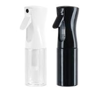 Uervoton Flacons pulvérisateurs continus Ultra Fine Mist Bouteilles d'eau vides Coiffeur Spray Bouteilles Salon Coiffeur Outil de Cheveux Pulvérisateur d'eau 200ML Noir et Transparent - 2 Pièces