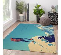UERWOWELL Citation de Motivation Jeter Tapis Aventure Style Alpiniste Motif Tapis à Poils Ras pour Le Salon Bureau Zones à Fort trafic 150x210cm