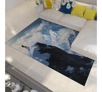 UERWOWELL Citations inspirantes 100x150cm Tapis à Poils Ras Tapis Lavable Confortable enneigé Montagne enneigée Pic Paysage Tapis de Sol pour Le Salon Salle d’étude Bureau
