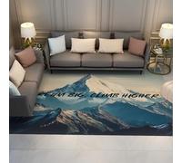UERWOWELL Citations inspirantes 100x150cm Tapis Doux Lavable Mince Tapis enneigé Paysage de pic enneigé Tapis de Sol pour Salon Bureau Dortoir Facile à Nettoyer