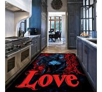 UERWOWELL Dark Aesthetics Carpets 160x200cm Motif Silhouette féminine Mystique Moquette à Poil Bas antidérapante Lavable Romance Amour Hall d’entrée décoration du Sol