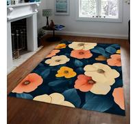 UERWOWELL Fleurs Multicolores Tapis de Bienvenue antidérapant Lavable Boho Floral Tapis de Sol à Poils Ras pour Salon Chambre Patio dortoir Bureau 180x250cm