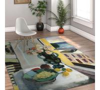 UERWOWELL Grand Tapis 120x240cm Classique Célèbre Peinture Still Life avec des Fleurs et des Fruits Impression Tapis de Sol Minces pour Le Balcon du dortoir du Salon