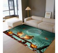 UERWOWELL Halloween 180x280cm Tapis Magique Clair de Lune Forêt Elfes Motif Tapis de Sol à Poils Ras Doux Lavable pour Chambre d’Enfant Chambre à Coucher Salle à Manger
