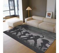UERWOWELL Hip Hop Style Tapis Minces Fête De La Plage Danse Tropicale Silhouette Imprimer Tapis De Sol pour Chambre Buanderie Confortable Lavable Antidérapant 180x270cm