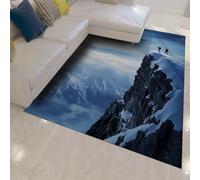 UERWOWELL Montagne Aventure Style Tapis Paysages de Pics Enneigés Tapis Mince pour Salon Chambre Bureau Zones à Fort trafic Lavable 100x200cm
