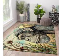 UERWOWELL Petit Tapis 120x200cm Animaux Sauvages Abstrait Singe Imprimé Tapis de Sol à Poils Ras pour Vivre Buanderie Cuisine Ferme Zones à Fort trafic