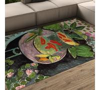 UERWOWELL Still Life Carpet 120x150cm Classique Célèbre Peinture Le Poisson Rouge Imprimer Tapis de Sol Minces pour Le Salon Salle à Manger Cuisine Balcon Entrée