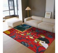 UERWOWELL Still Life Carpet 180x240cm Classique Célèbre Peinture L’Harmonie en Rouge Imprimer Tapis de Sol Minces pour Le Salon Salle à Manger Cuisine Balcon