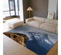 UERWOWELL Style d’Aventure en Plein air 120x200cm Tapis Citations de Motivation Paysage de Montagne Tapis de Sol Confortable à Poils Ras pour Salon Chambre Gym