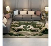 UERWOWELL Tapis d’intérieur 60x120cm Art Populaire Chinois Cheval Blanc Forêt Imprimer Tapis de Sol pour Vivre Chambre d’Enfant Coin Lecture Poils Ras Lavable