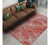 UERWOWELL Tapis d’intérieur et d’extérieur Élégant marbre Rose Texture Impression Tapis de Sol Lavable à Poils Ras pour Salle d’Eau Chambre à Coucher Ascenseur Hall 160x230cm