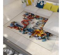 UERWOWELL Tapis de Cuisine Love in Every Step 140x200cm Fleurs colorées à Motifs 3D en Lettres : Grande Moquette découpage antidérapant Confortable pour la Maison et la Ferme