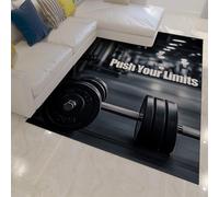 UERWOWELL Tapis de Style Gymnase Motivation Thème Haltérophilie Tapis Graphique Confortable à Poils Ras pour Le Salon Chambre à Coucher Zones à Fort trafic 180x270cm