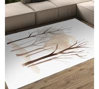 UERWOWELL Tapis de Style Nordique 160x230cm Aquarelle Forêt d’Automne Tapis lavables à Poil Bas pour Cuisine Zones de Cuisson décoration des sols